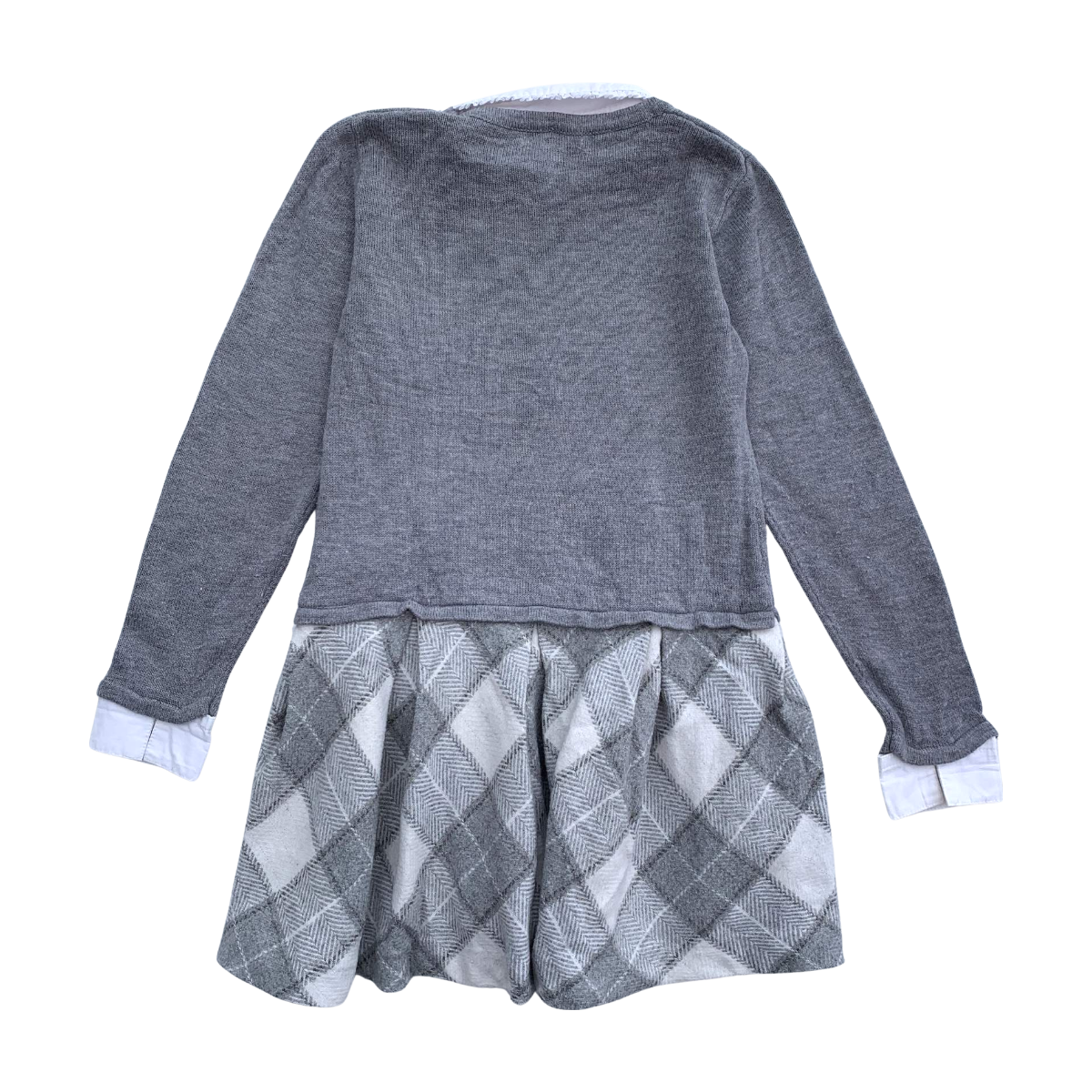 MAYORAL - ROBE - GRIS, BLANC - 9 ANS