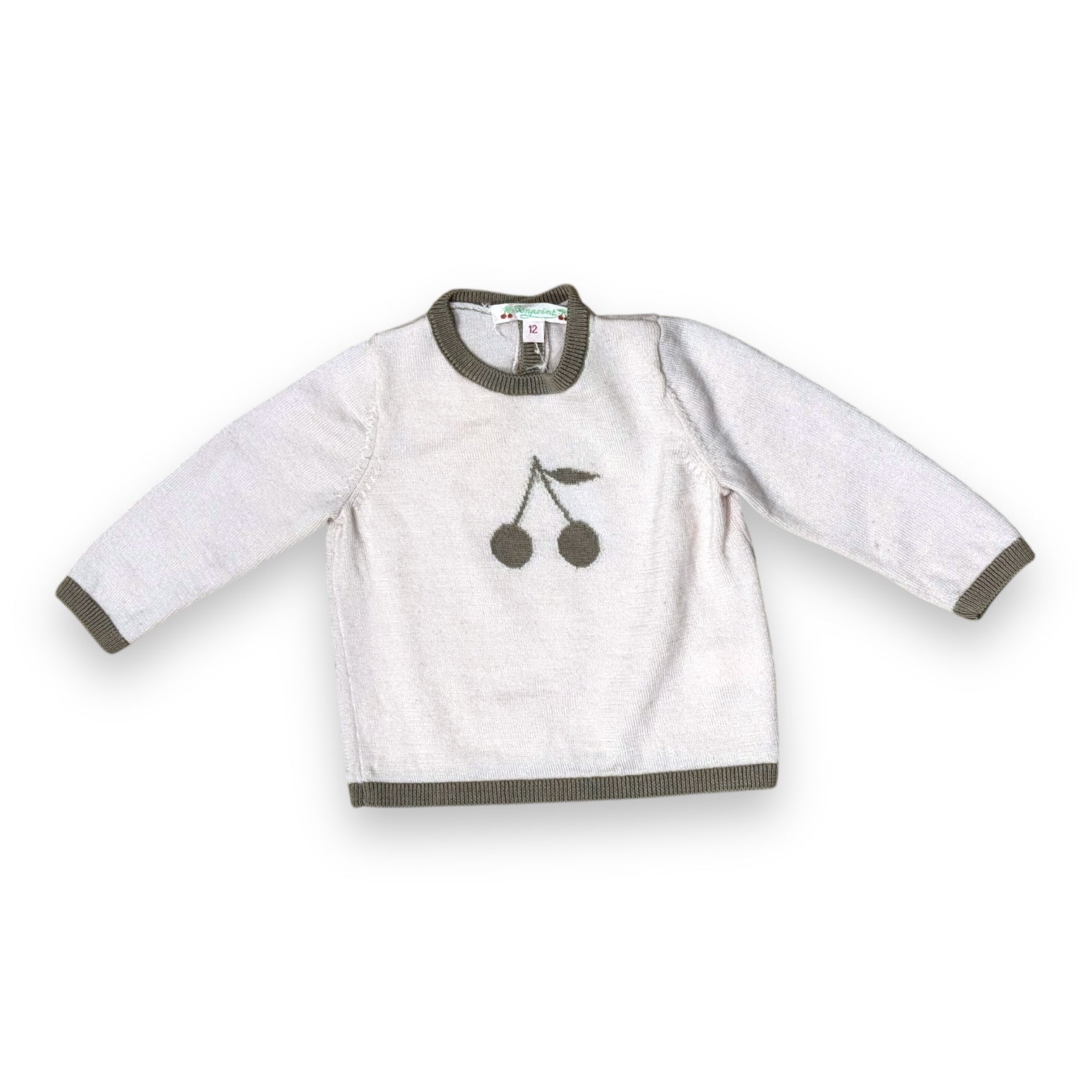 BONPOINT - Kirschfarbener Wollpullover - 12 Monate