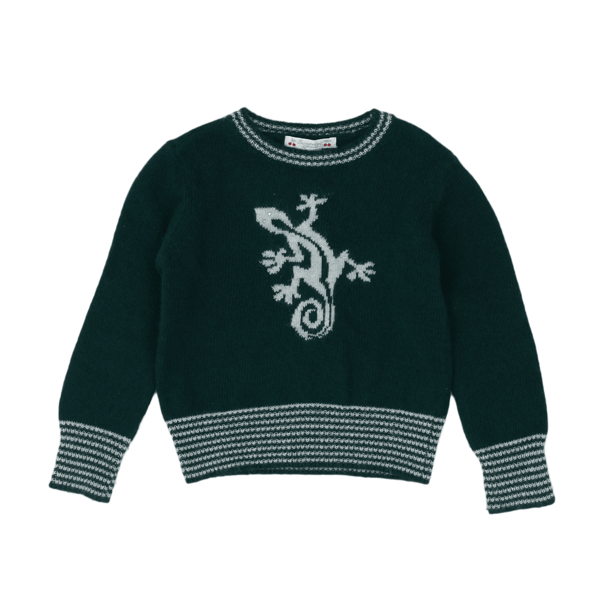BONPOINT - Green patterned wool sweater - 4 years