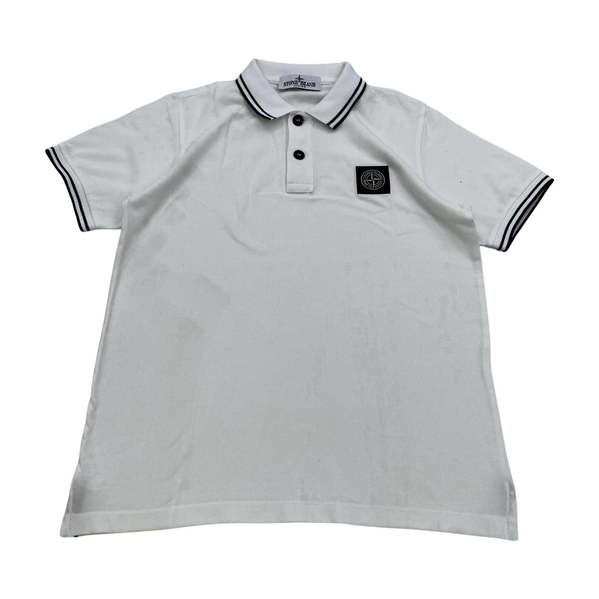 STONE ISLAND - POLO - BLANC, BLEU - 10 ANS
