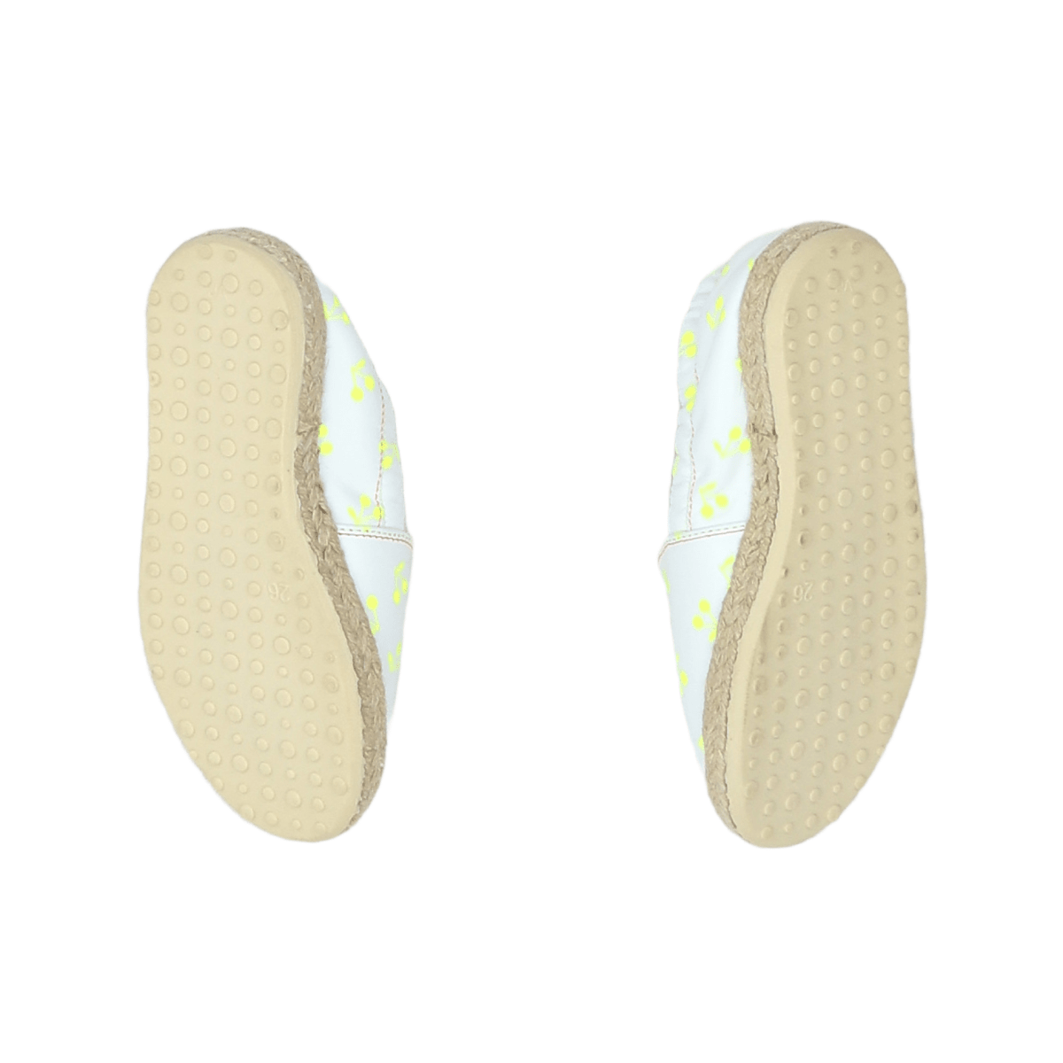 BONPOINT - White espadrilles with yellow cherries, new - 26