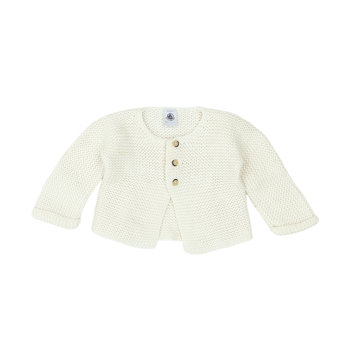 PETIT BATEAU - CARDIGAN - BLANC - 6 MOIS
