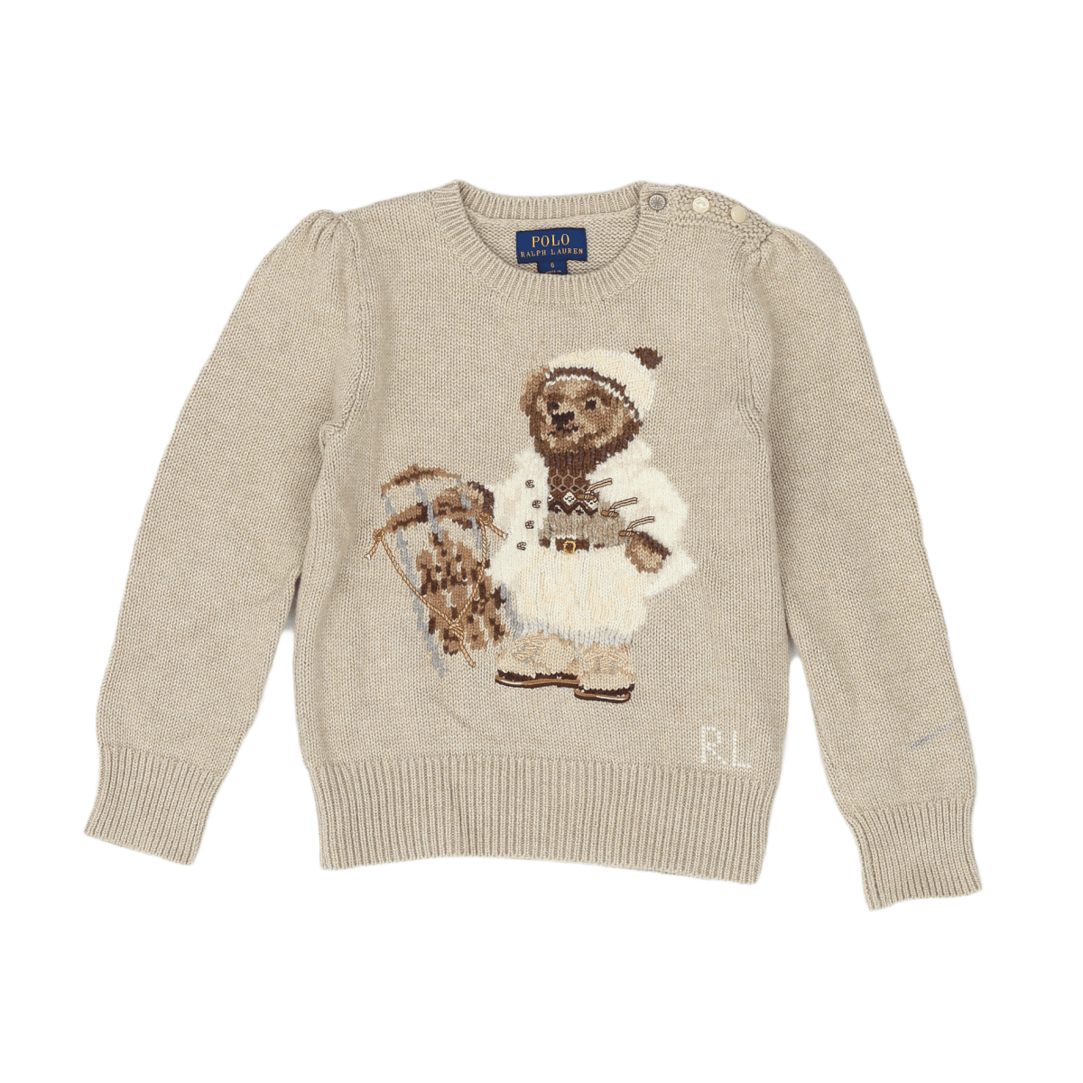 RALPH LAUREN - SWEATER - BEIGE, BROWN - 5 YEARS