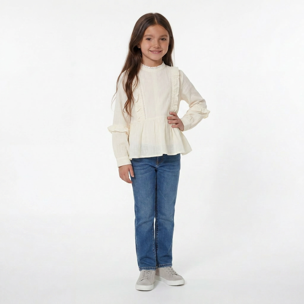 IKKS - BLOUSE - BLANC - 8 ANS