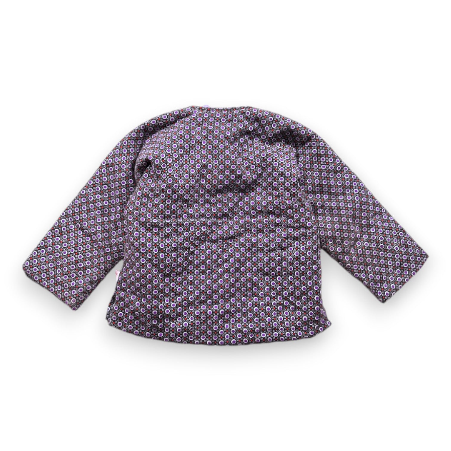 PETIT PAN - Braun gemusterte Kimonojacke - 12 Monate