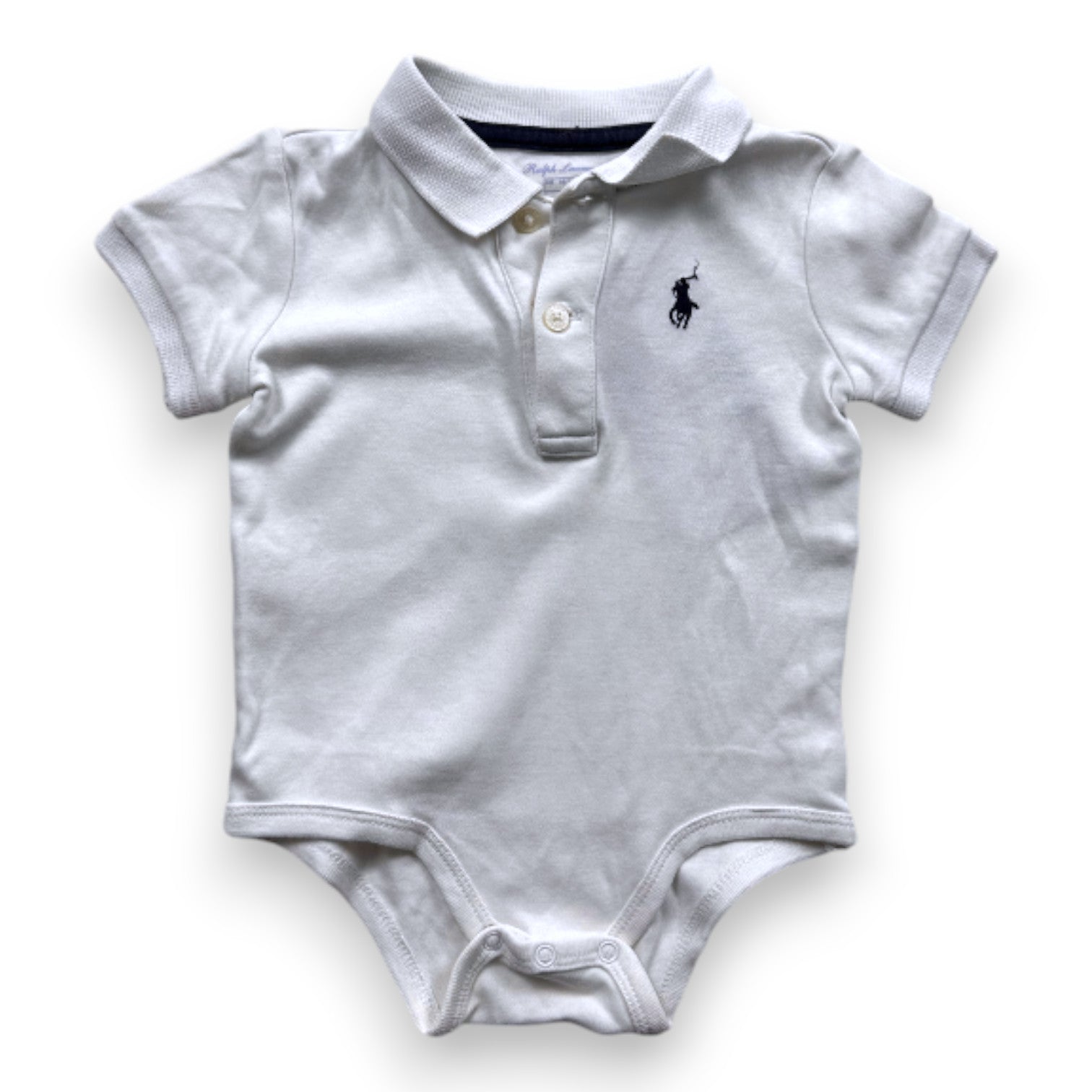 RALPH LAUREN - White short-sleeved polo bodysuit - 6 months