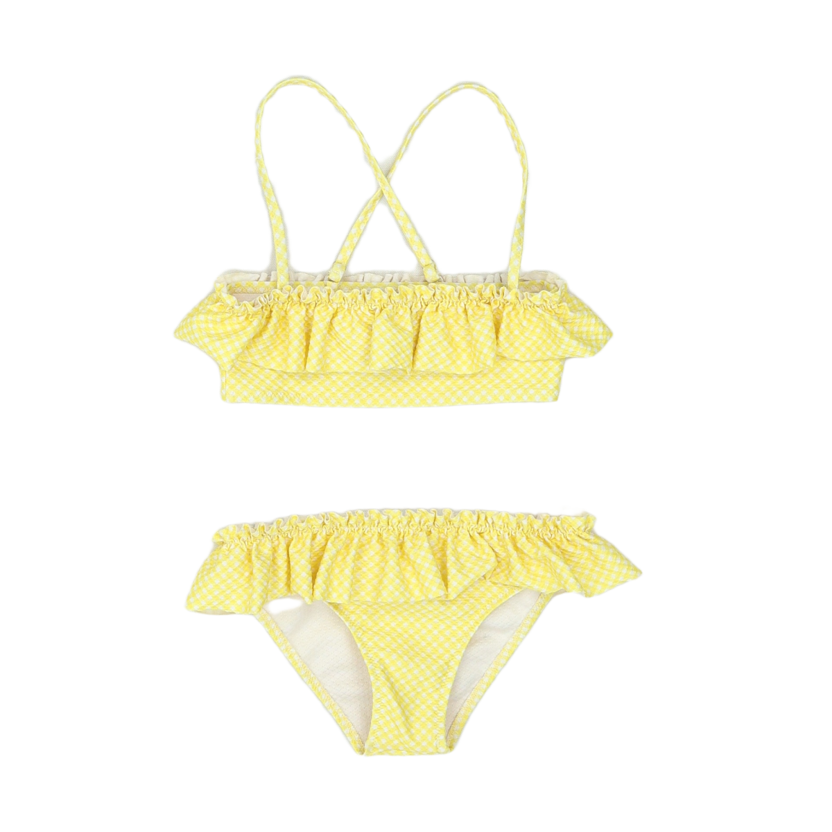 BONTON - MAILLOT DE BAIN 2 PIÈCE - JAUNE, BLANC - 6 ANS