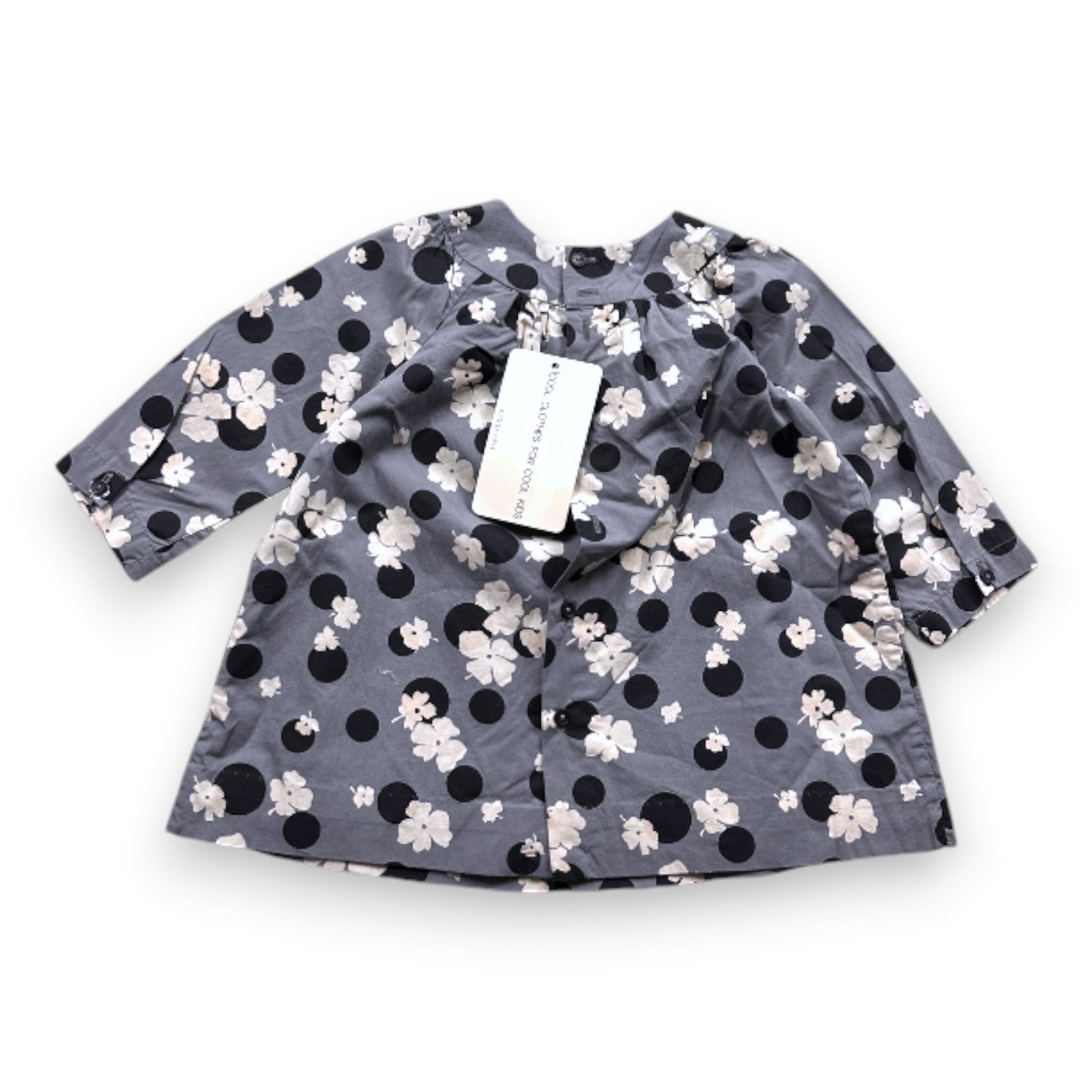 BONPOINT - Gray floral blouse - 12 months