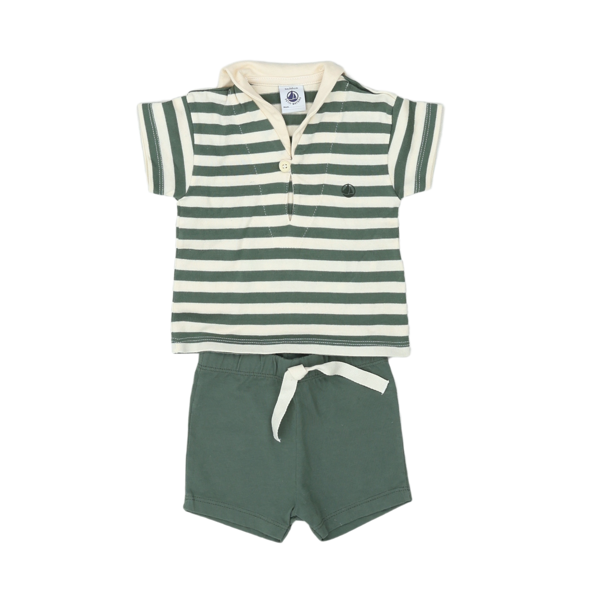 PETIT BATEAU - ENSEMBLE - VERT - 3 MOIS