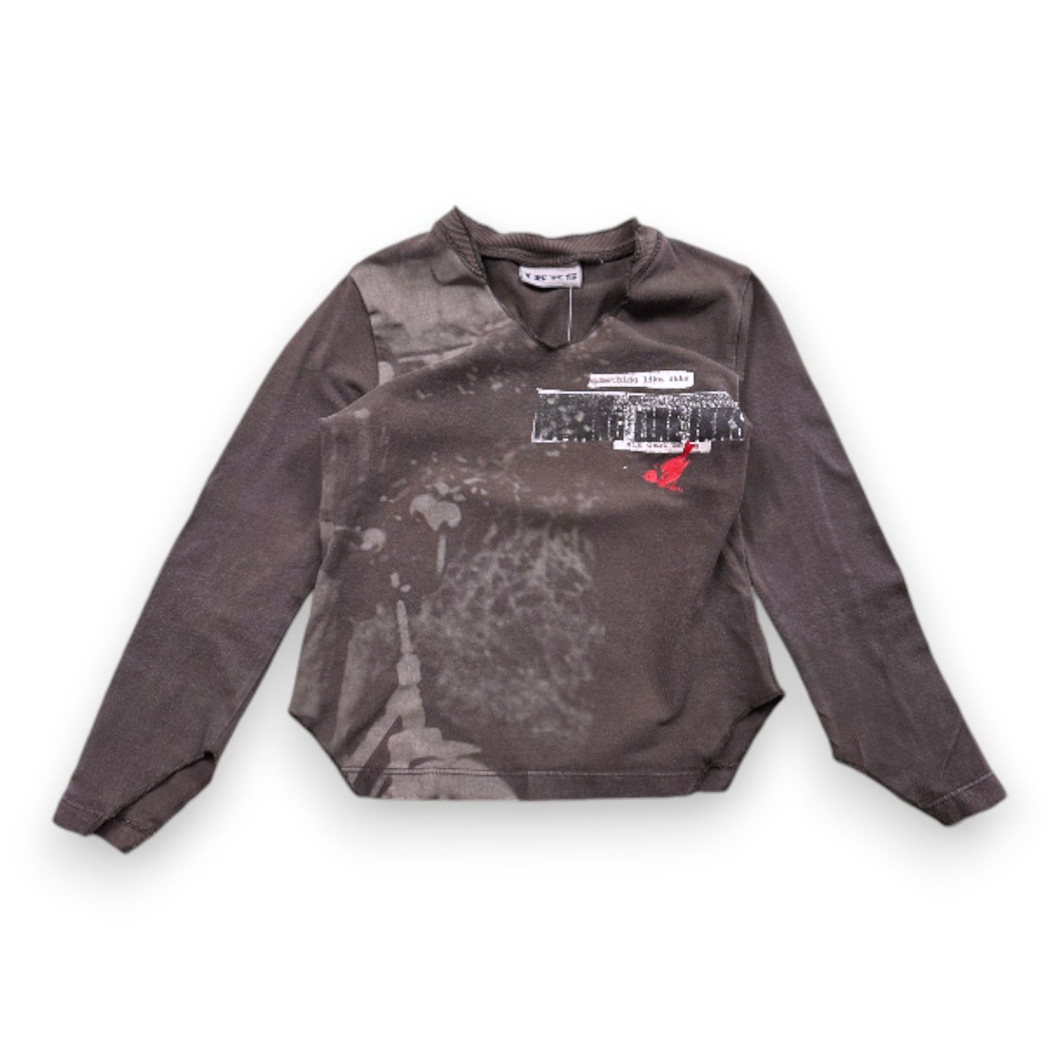 IKKS - Graues Langarm-T-Shirt mit Aufdruck - 3 Jahre