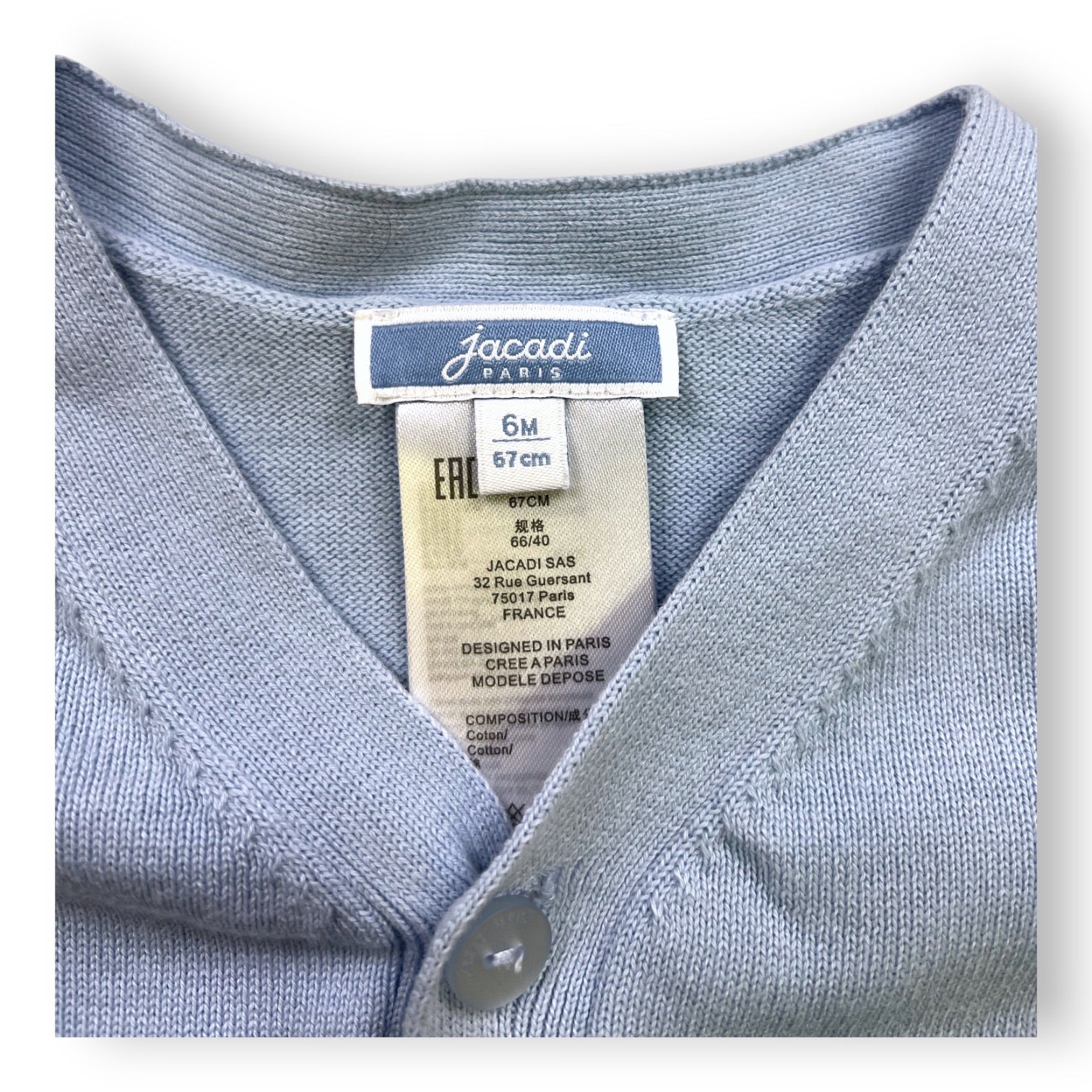 JACADI - STRICKJACKE - BLAU - 6 MONATE