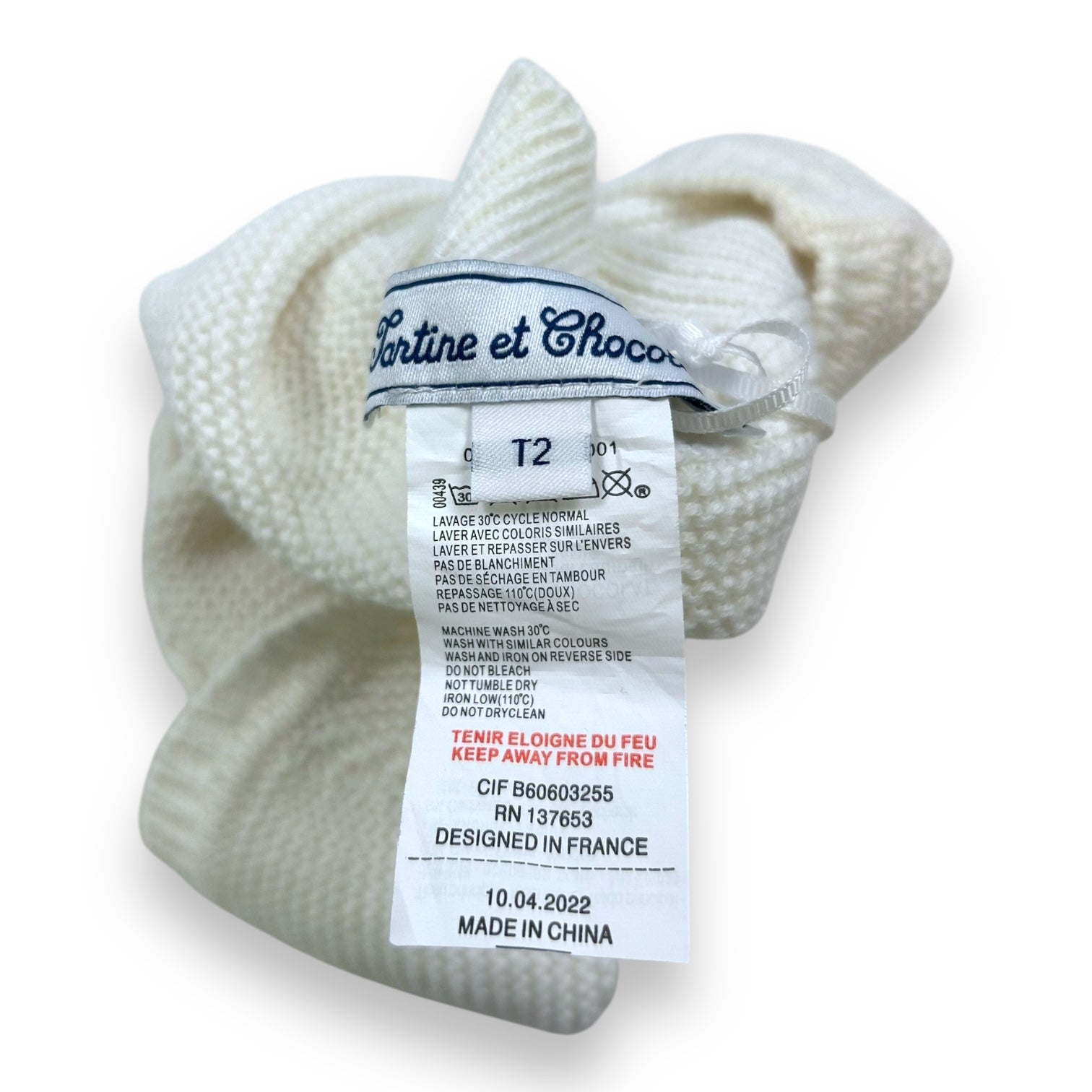 TARTINE & CHOCOLAT - BALACLAVA - WHITE - 6 MONTHS