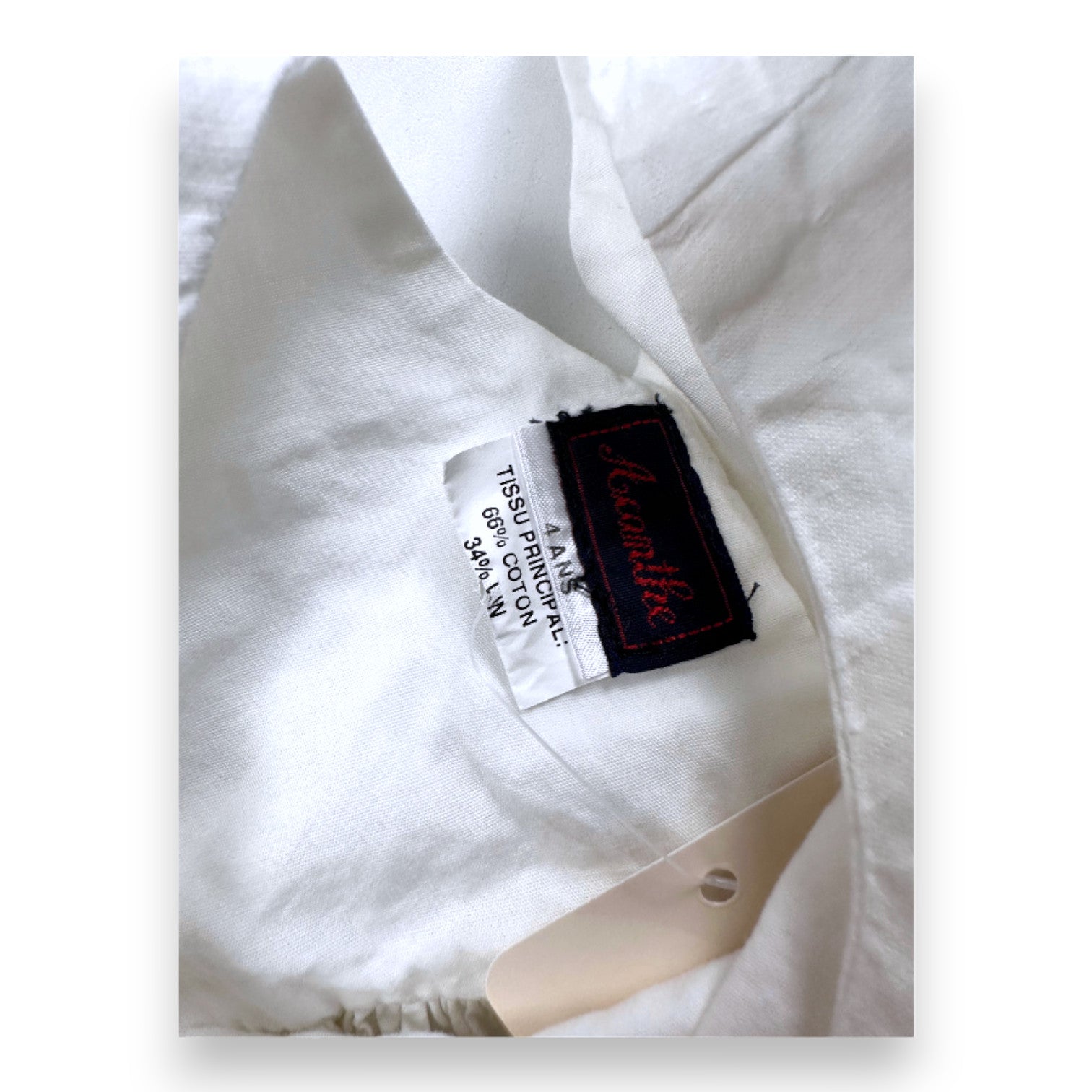 ACANTHE - Robe blanche en lin - 4 ans