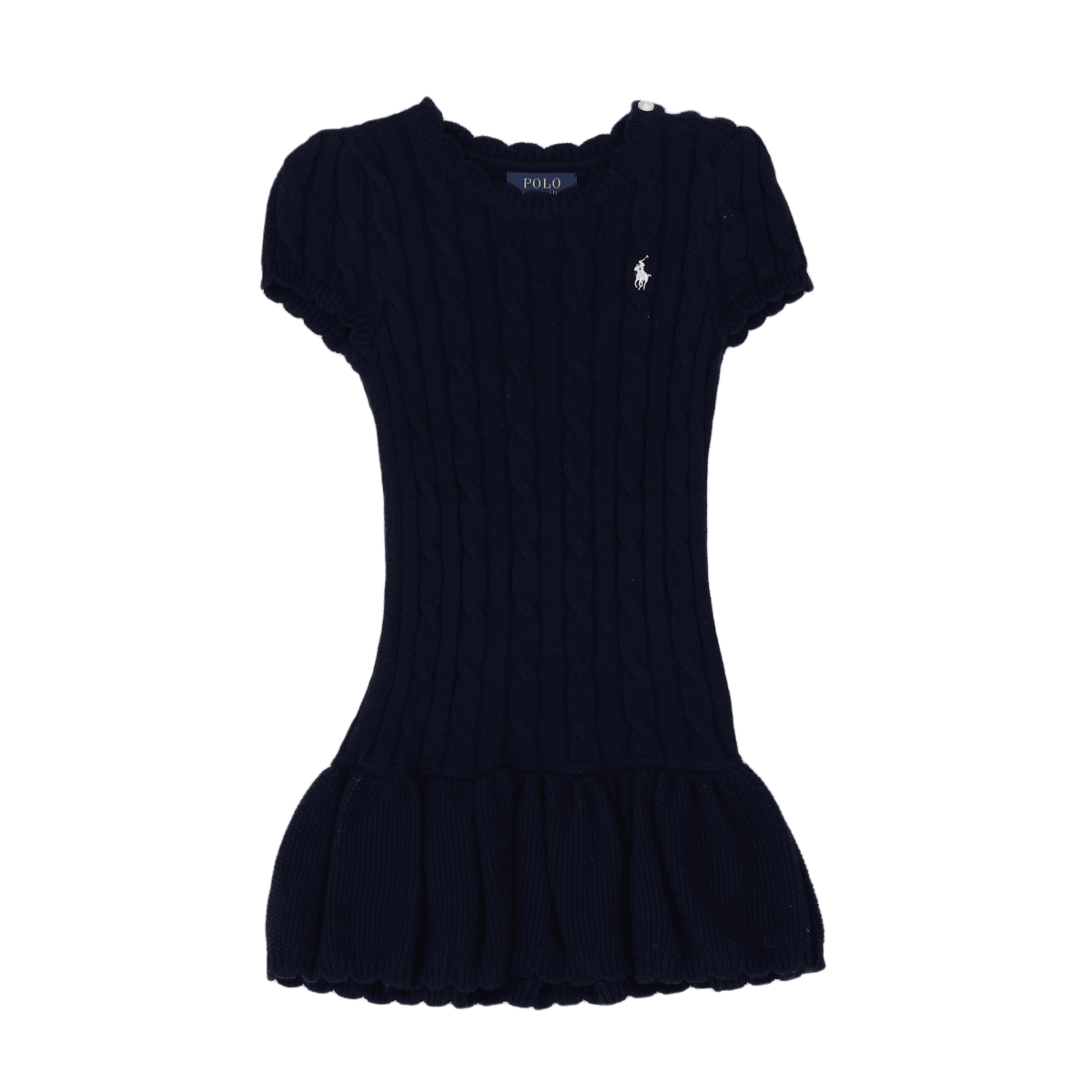 RALPH LAUREN - Marineblaues Kleid mit Strickeffekt - 2 Jahre