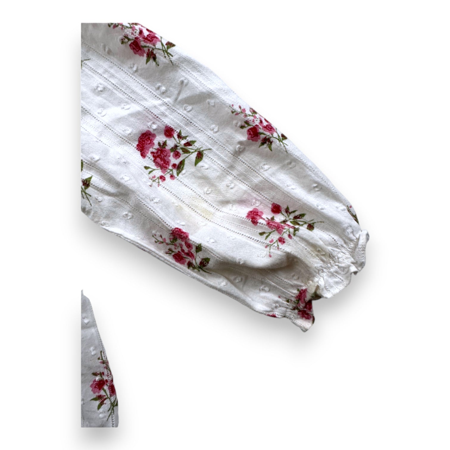 BONTON - Blouse blanche à fleurs roses - 4 ans
