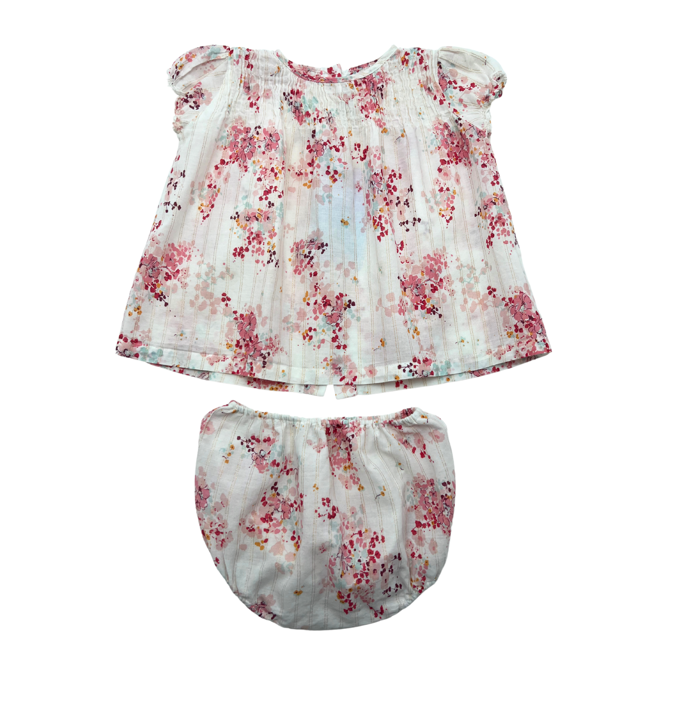 BONTON - Floral blouse & bloomer set - 6 months