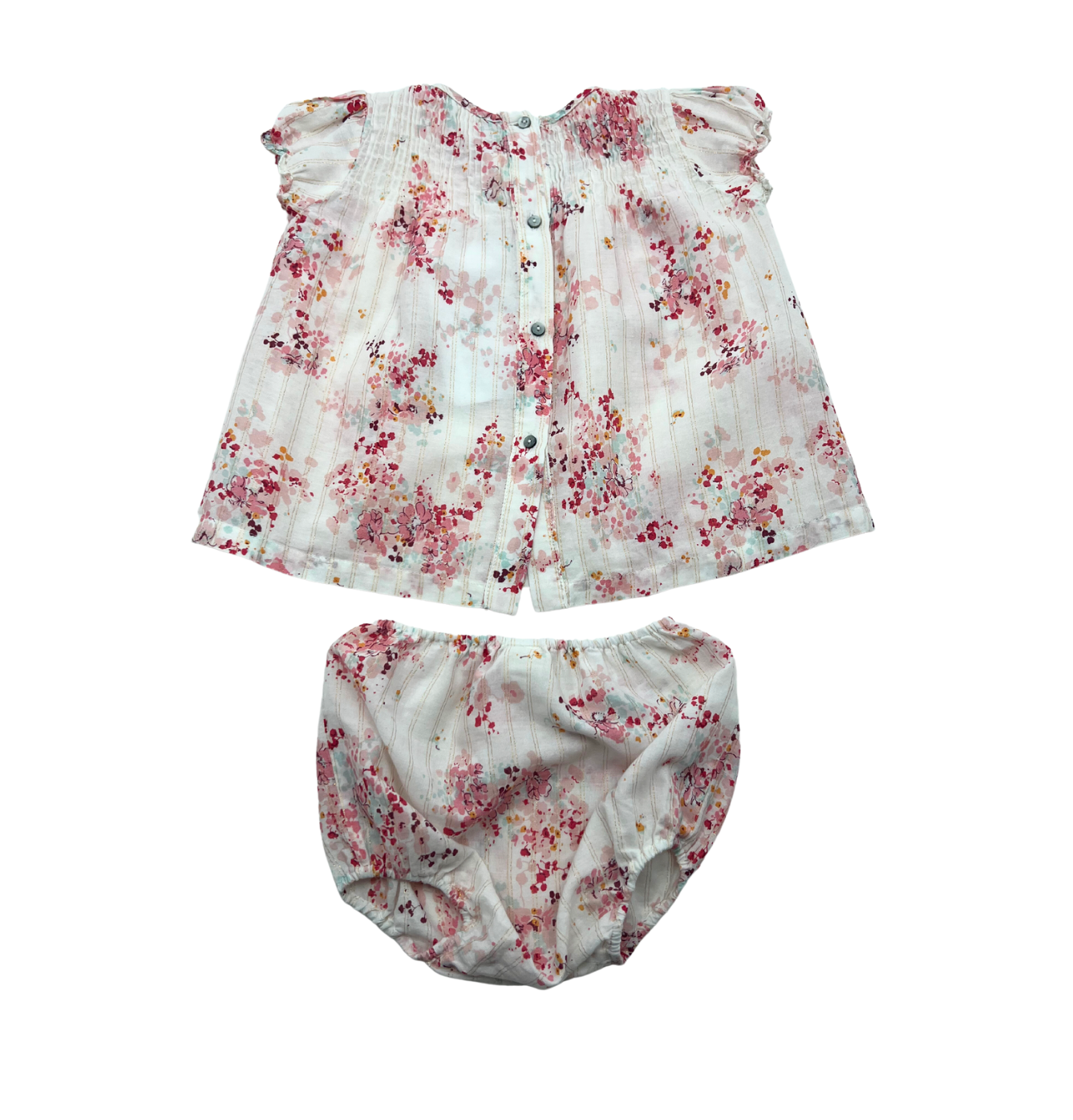 BONTON - Floral blouse & bloomer set - 6 months