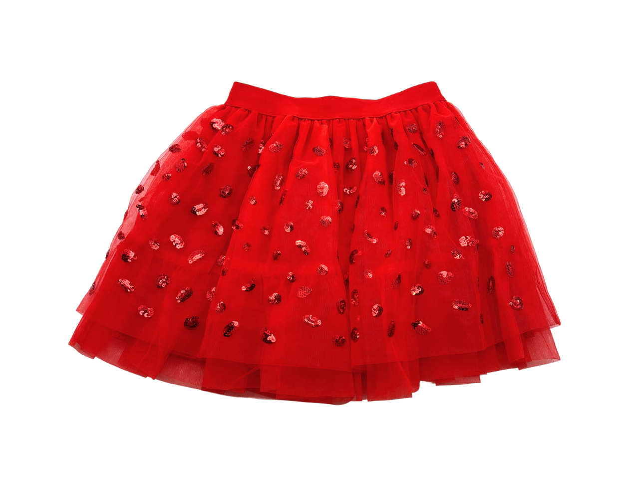 ALBERTA FERRETTI - Red sequined tulle skirt - 10 years