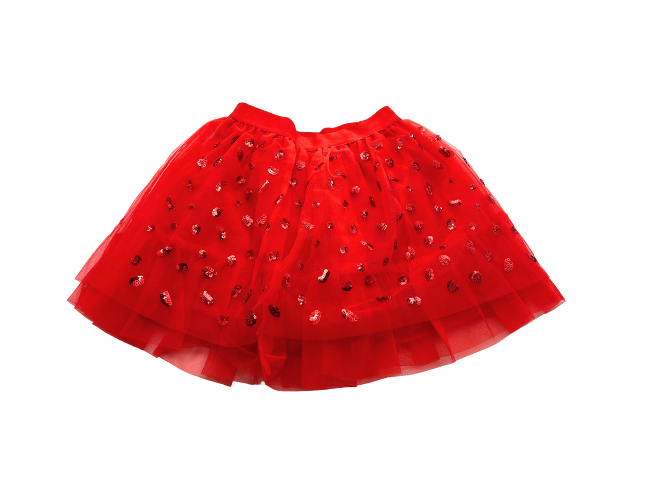 ALBERTA FERRETTI - Red sequined tulle skirt - 10 years