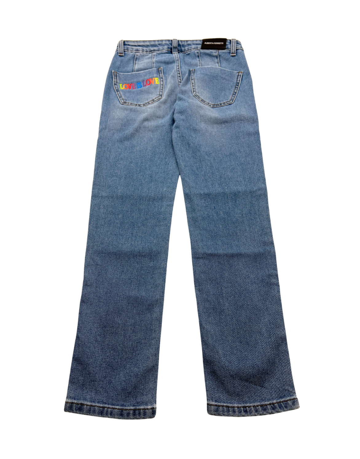 ALBERTA FERRETTI - "Love is love" embroidered jeans - 10 years