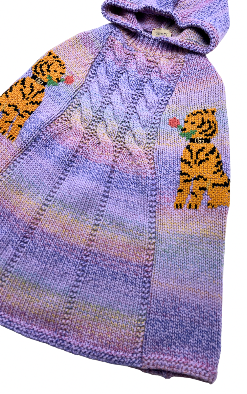 GUCCI – Langes Wollcape mit Tigerstickerei – 3 Jahre