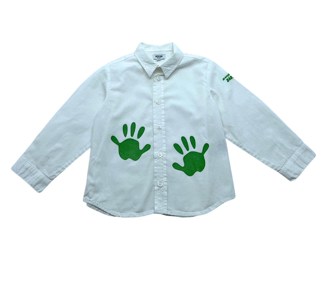 MOSCHINO - Chemise main peinture verte - 18 mois