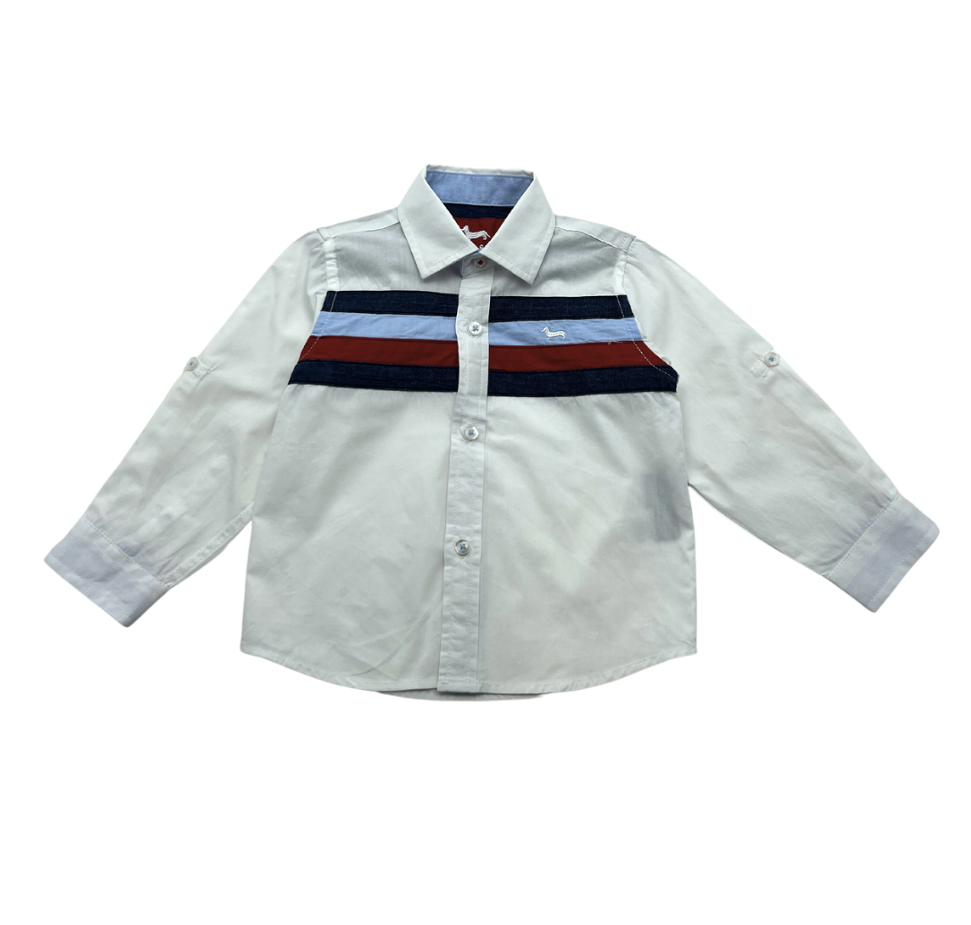 HARMONT & BLAINE - Chemise blanche avec bandes - 12/18 mois