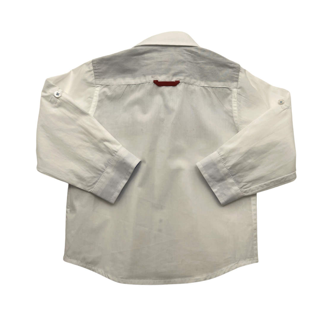HARMONT & BLAINE - Chemise blanche avec bandes - 12/18 mois