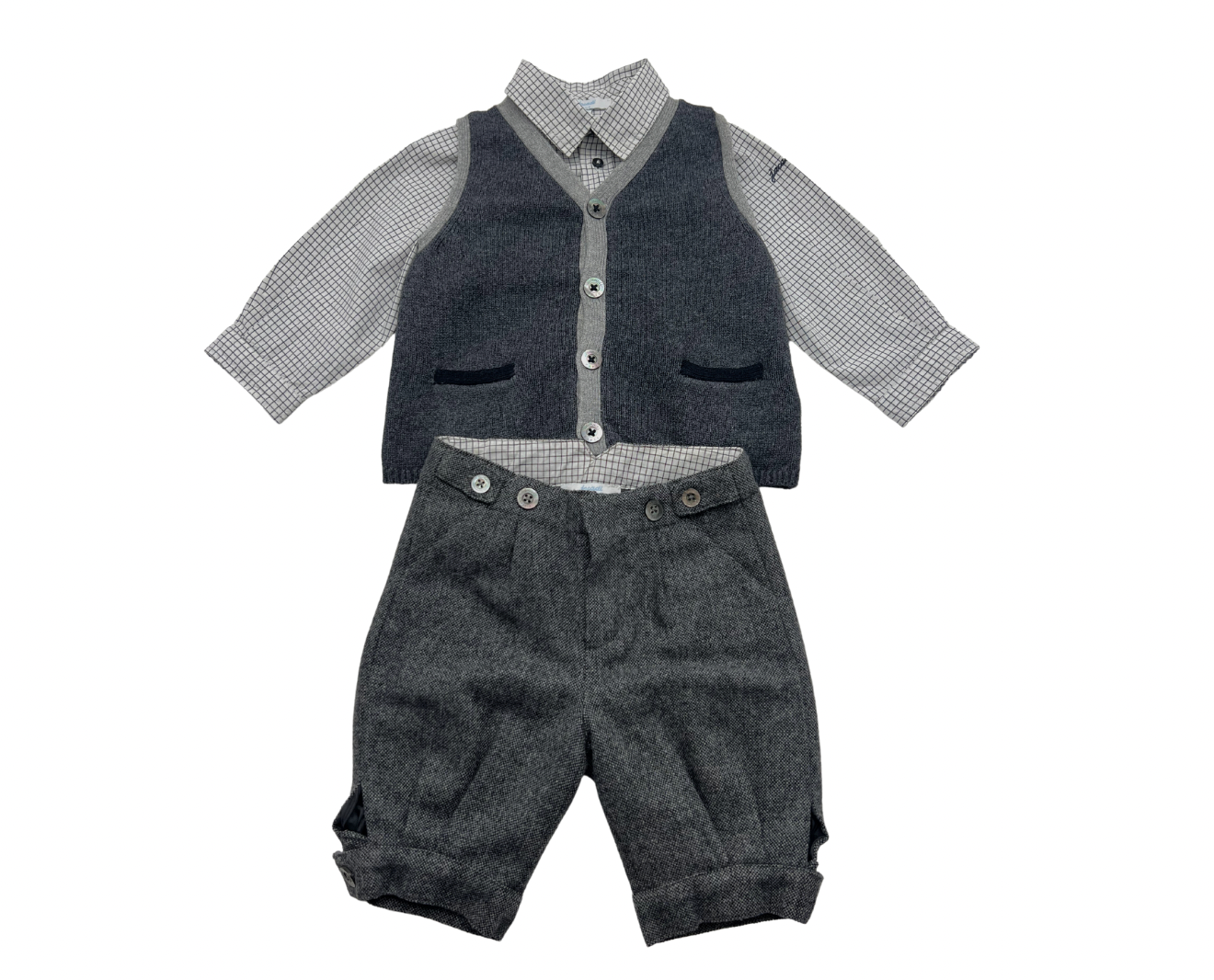 JACADI - Ensemble 3 pièces gris cérémonie - 12 mois