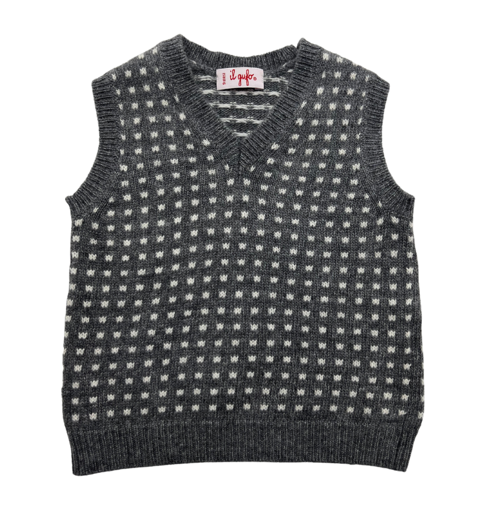 IL GUFO - Gilet en laine gris - 9 mois