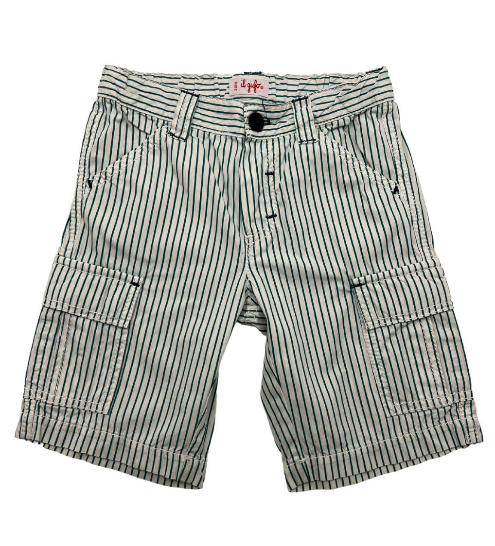 IL GUFO - Bermudas à rayures vertes - 3 ans