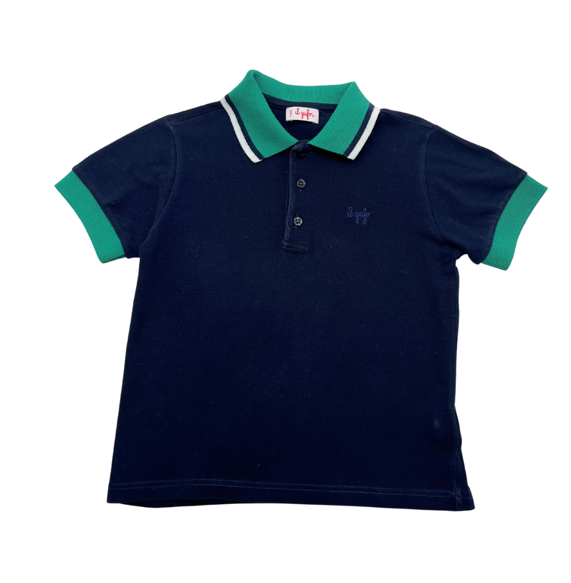 IL GUFO - Green collar polo shirt - 4 years