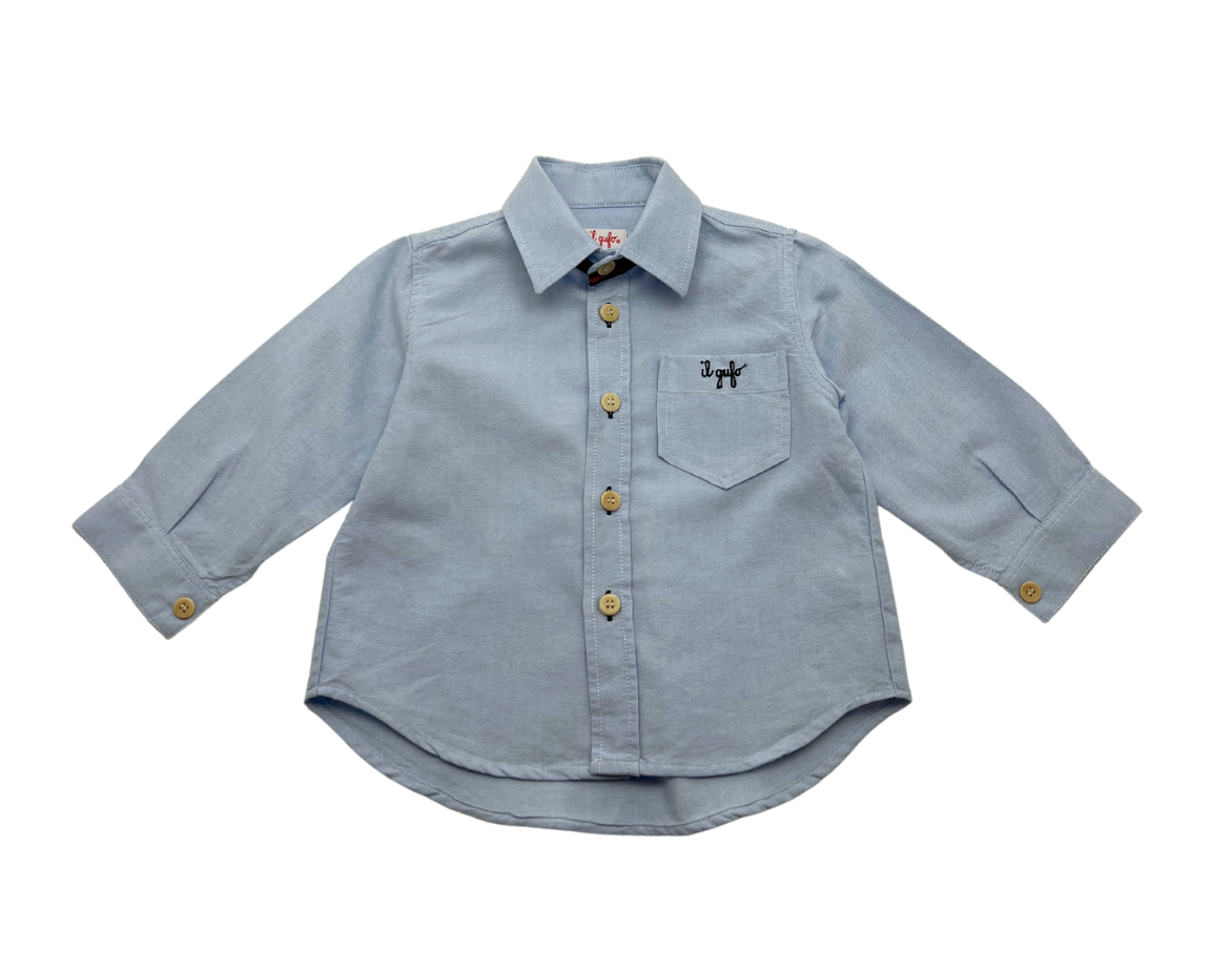 IL GUFO - Chemise bleu ciel - 9 mois