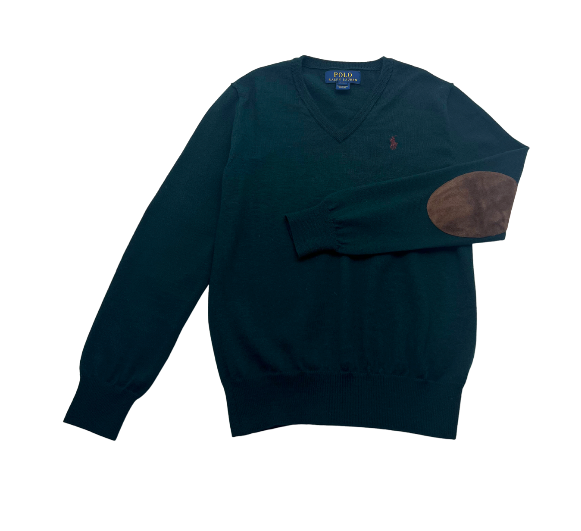 RALPH LAUREN - Pull en laine vert - 8 ans