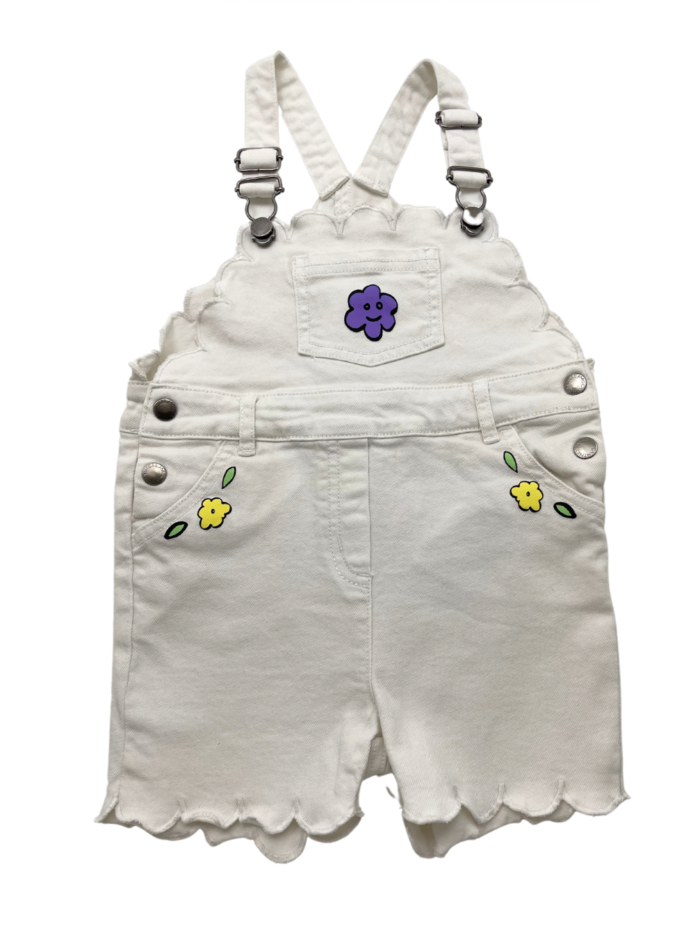 STELLA MCCARTNEY - White floral denim overalls - 24 months