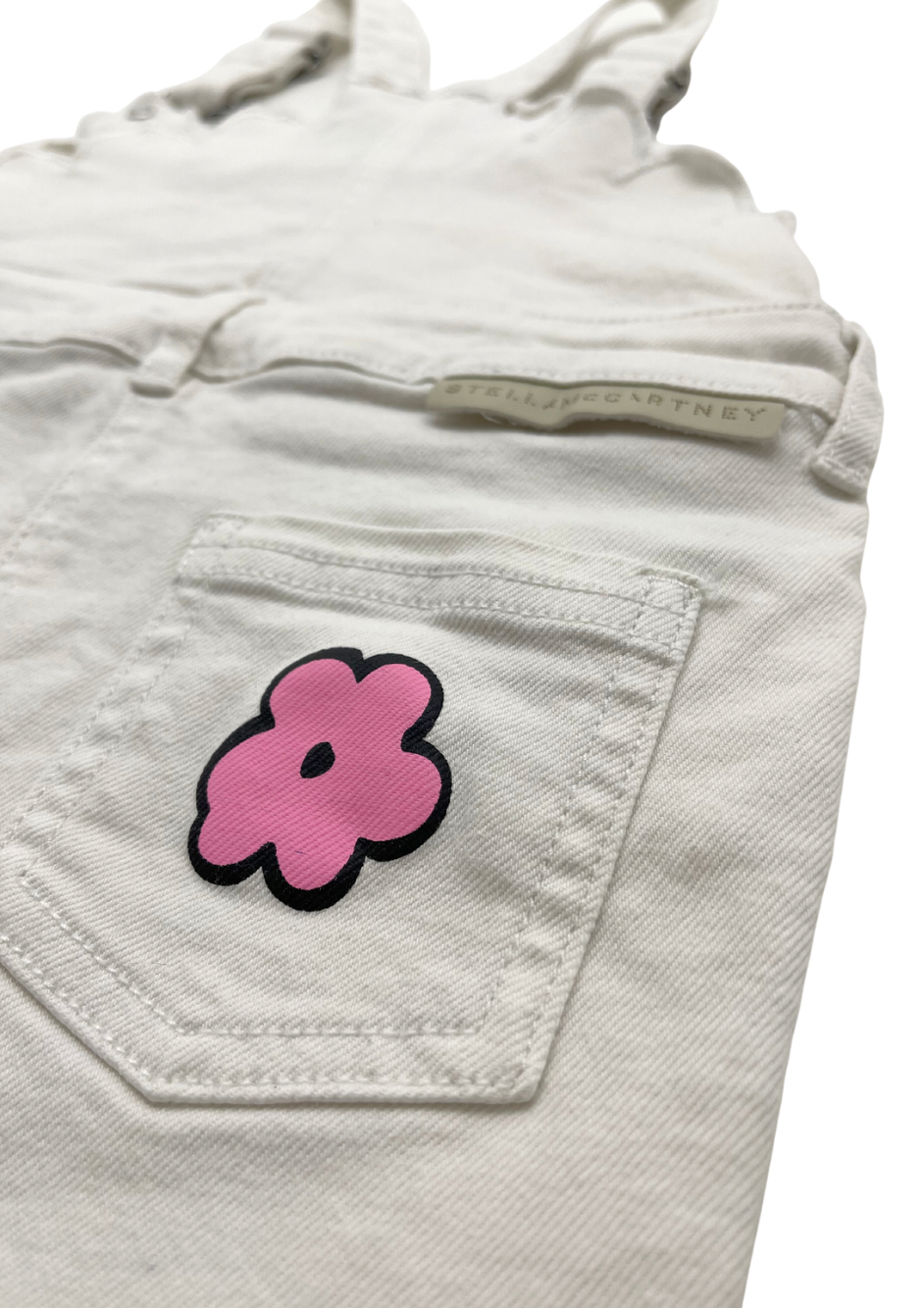 STELLA MCCARTNEY - White floral denim overalls - 24 months