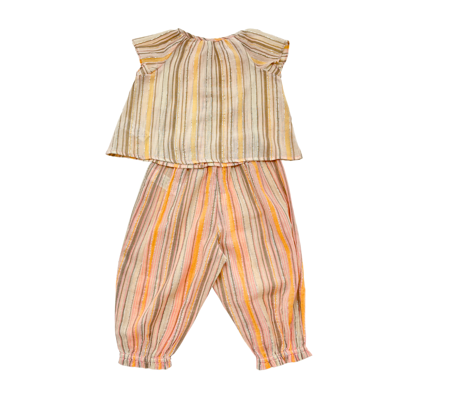 BONTON - Ensemble rayé rose pâle - 12 mois