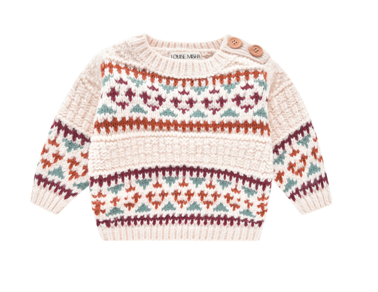 LOUISE MISHA - Cosmo Jacquard-Pullover in Ecru - 4 Jahre