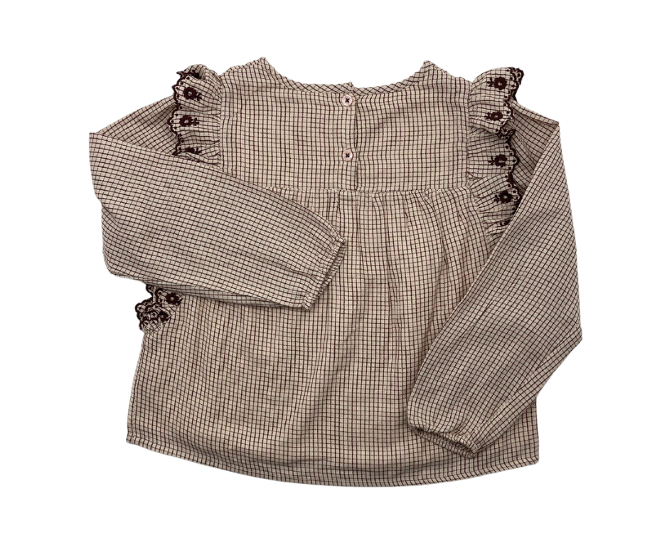 LOUISE MISHA - Brown checked blouse - 8 years