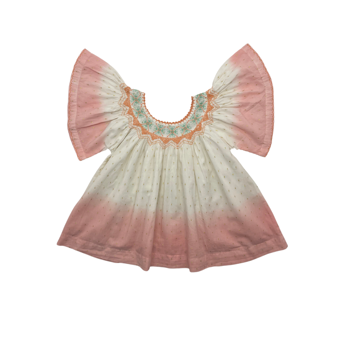 BONJOUR - Blouse Butterfly rose pâle à pois dorés - 8 ans