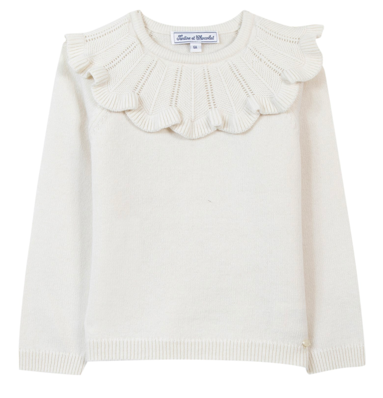 TARTINE & CHOCOLAT - Perlmutt-Strickpullover mit Rüschenkragen - 8 Jahre
