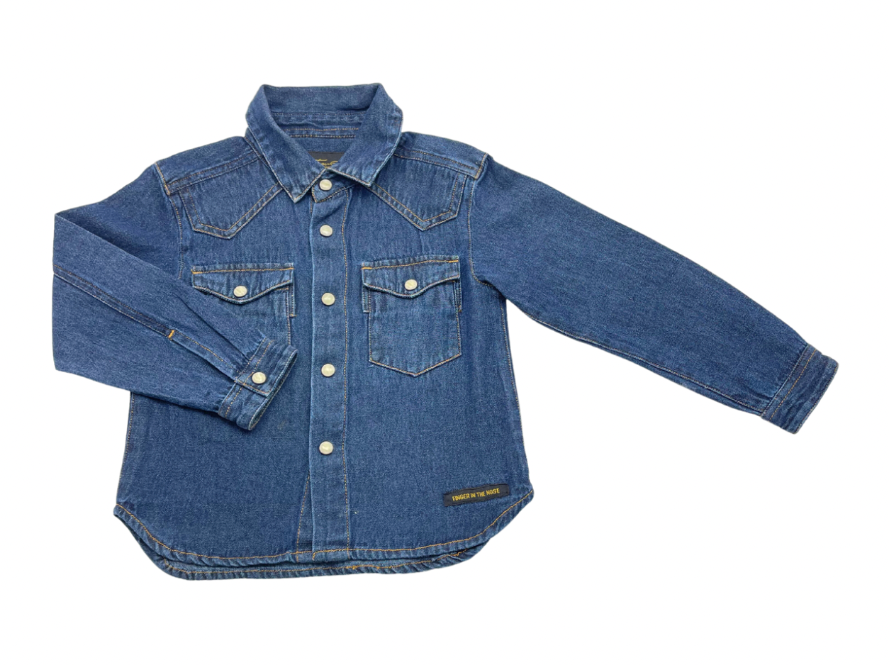 FINGER IN THE NOSE - Neues dämmerungsblaues Jeanshemd - 2/3 Jahre