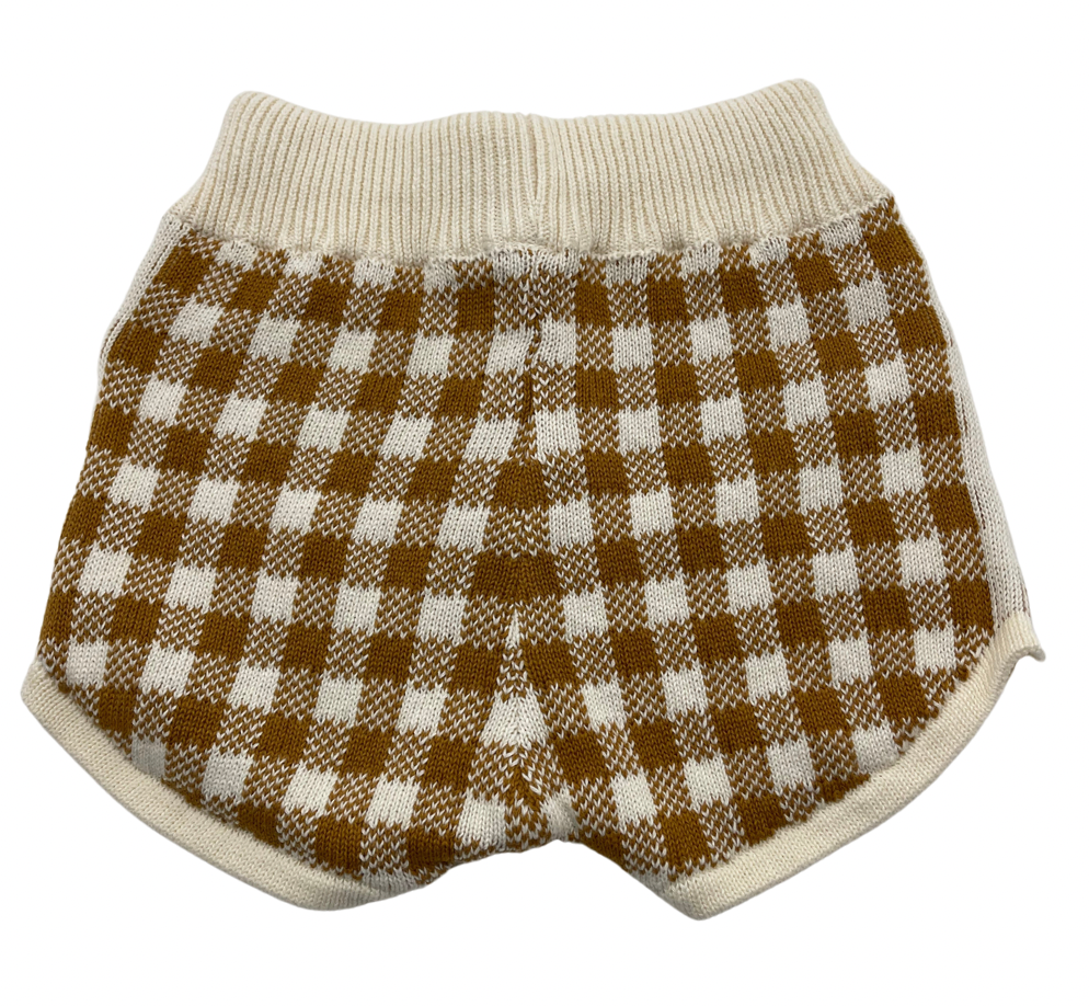 BEBE ORGANIC - Short à carreaux beiges - 4 ans