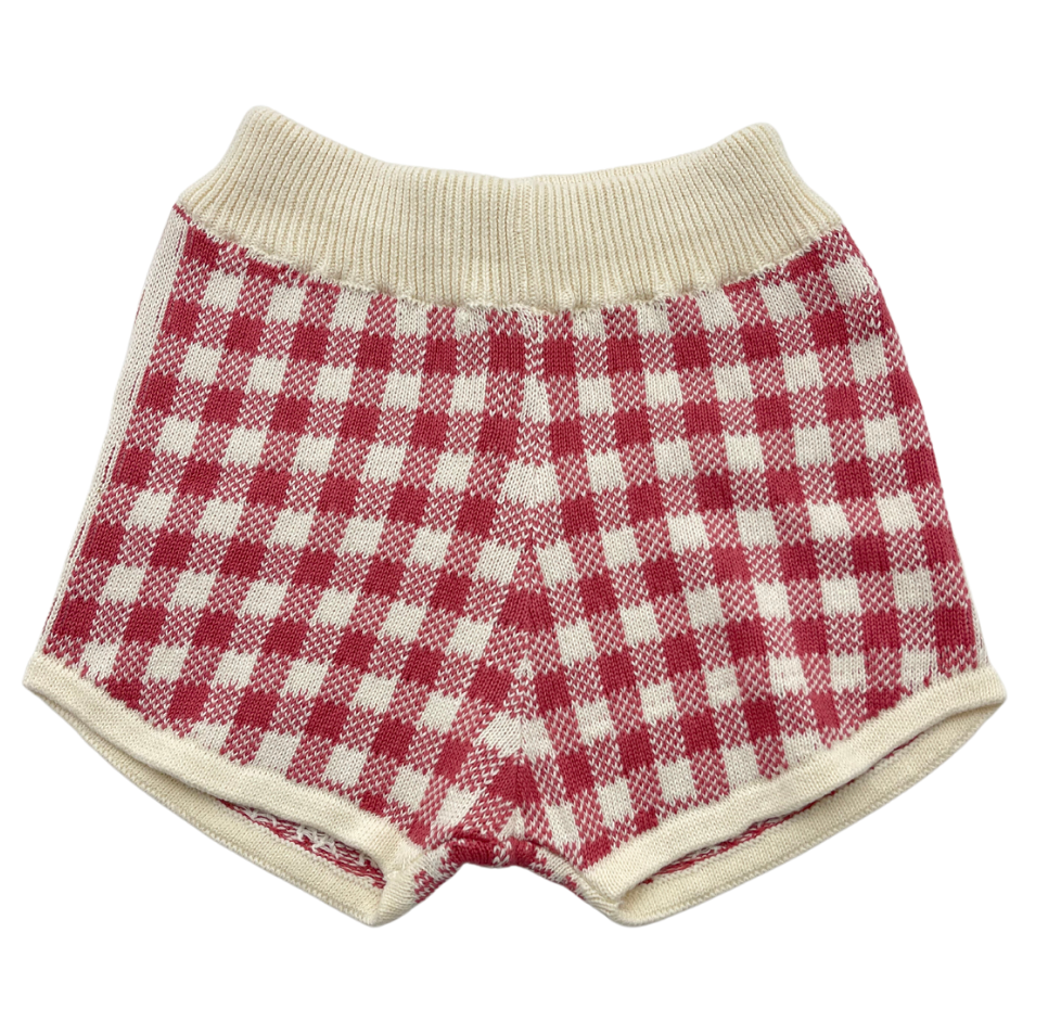 BEBE ORGANIC - Red checked shorts - 8 years