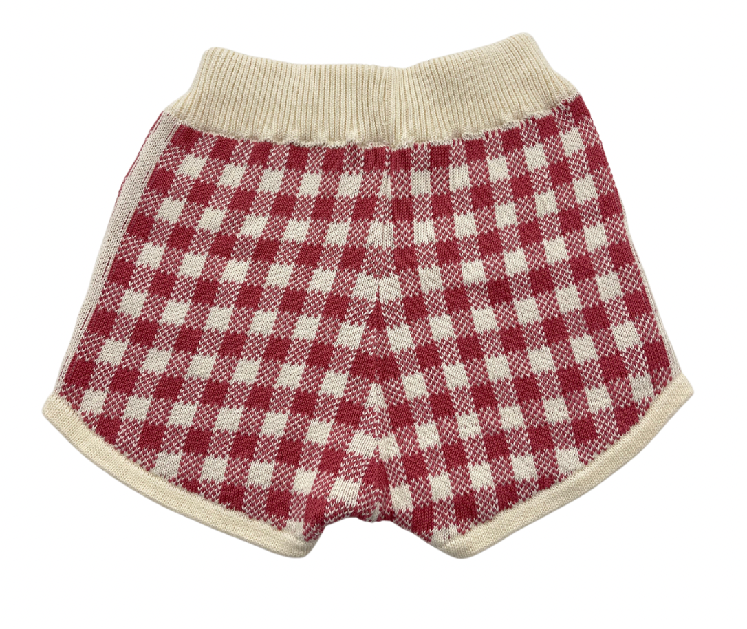 BEBE ORGANIC - Red checked shorts - 8 years