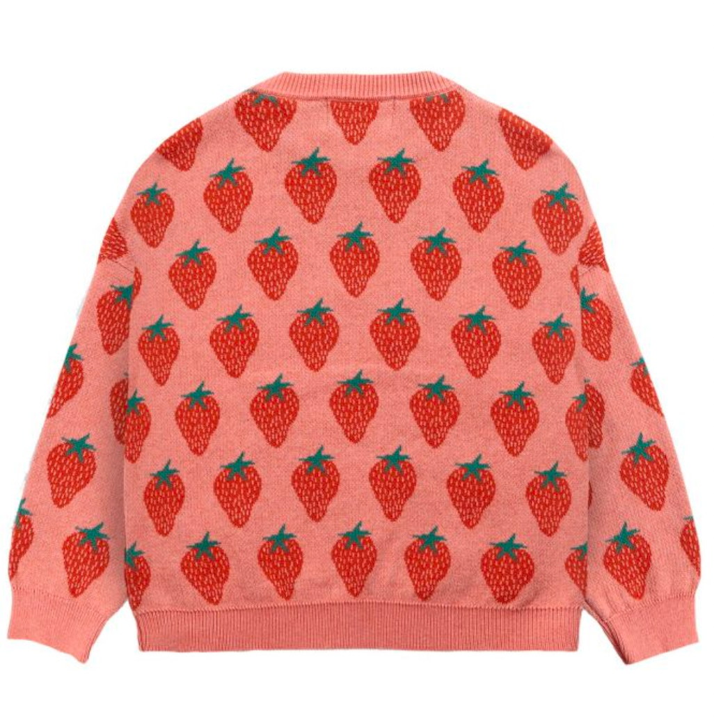 BOBO CHOSES - Pull coton bio fraises - 6/7 ans