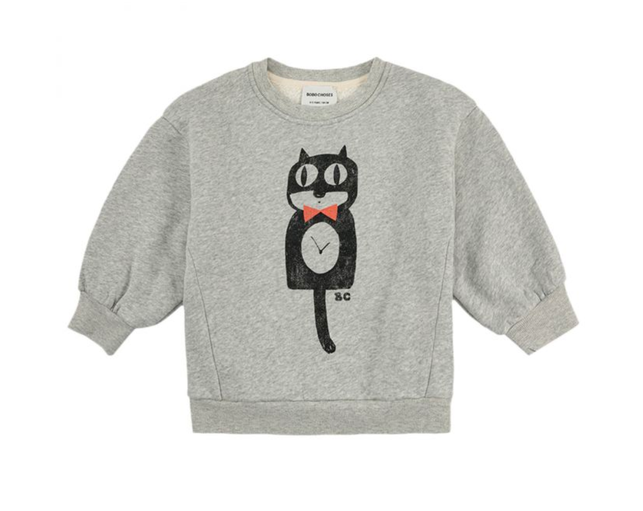 BOBO CHOSES - Sweat coton responsable chat gris chiné - 4/5 ans