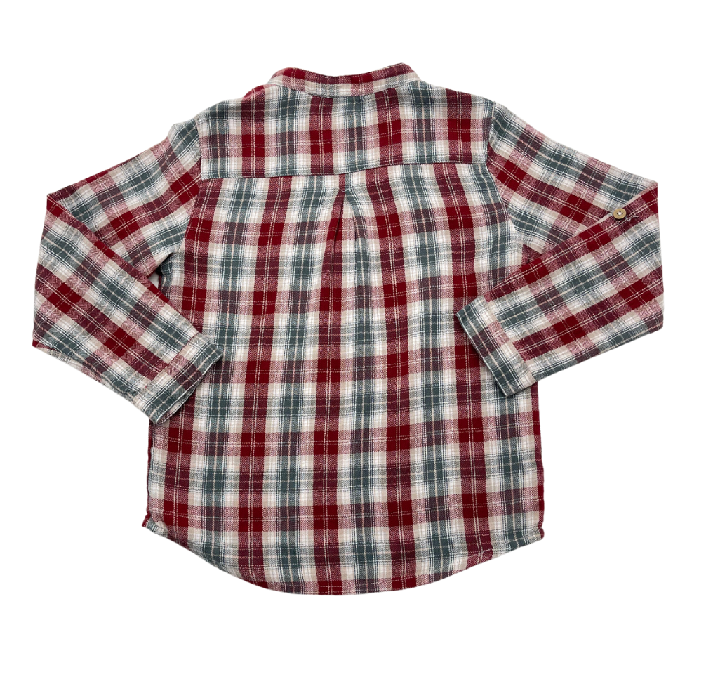 NEWBIE - Checked shirt with mandarin collar - 3/4 years