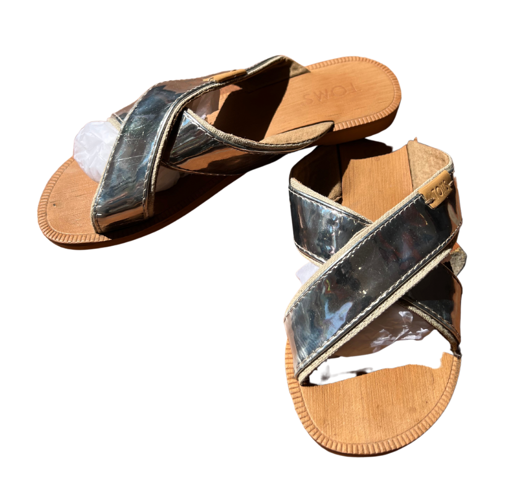 TOMS - Sandales argentées - 30