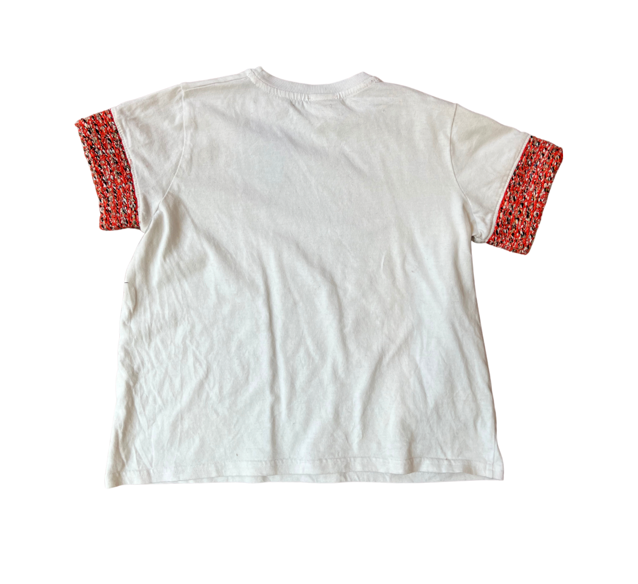 LA TOUCHE HAUTE COUTURE - T-shirt avec empiècements tweed sur les manches - 8 ans